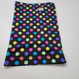 Polk Dotted Black Strap Neck Gaitor Made In USA Great Condition.